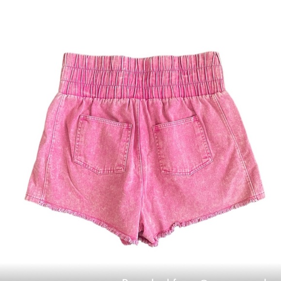 HOT Pink acid wash💘 shorts (L) - Picture 3 of 8